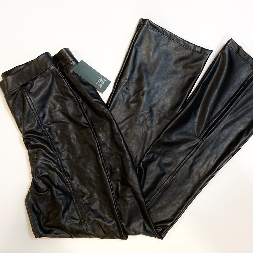 Wild Fable faux leather flared pants NEW